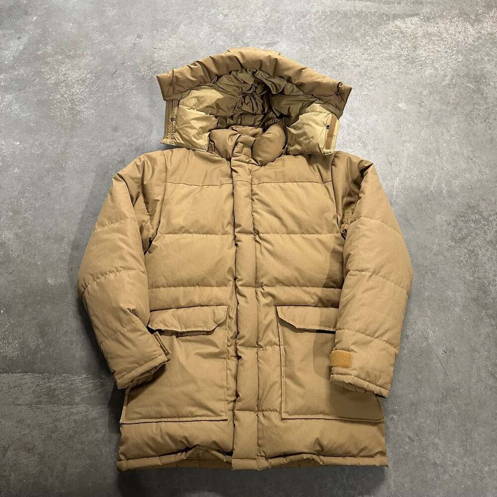 Vintage Cabela's Goose Down Puffer Jacket Coat Men's Size XL Hooded Parka Tan